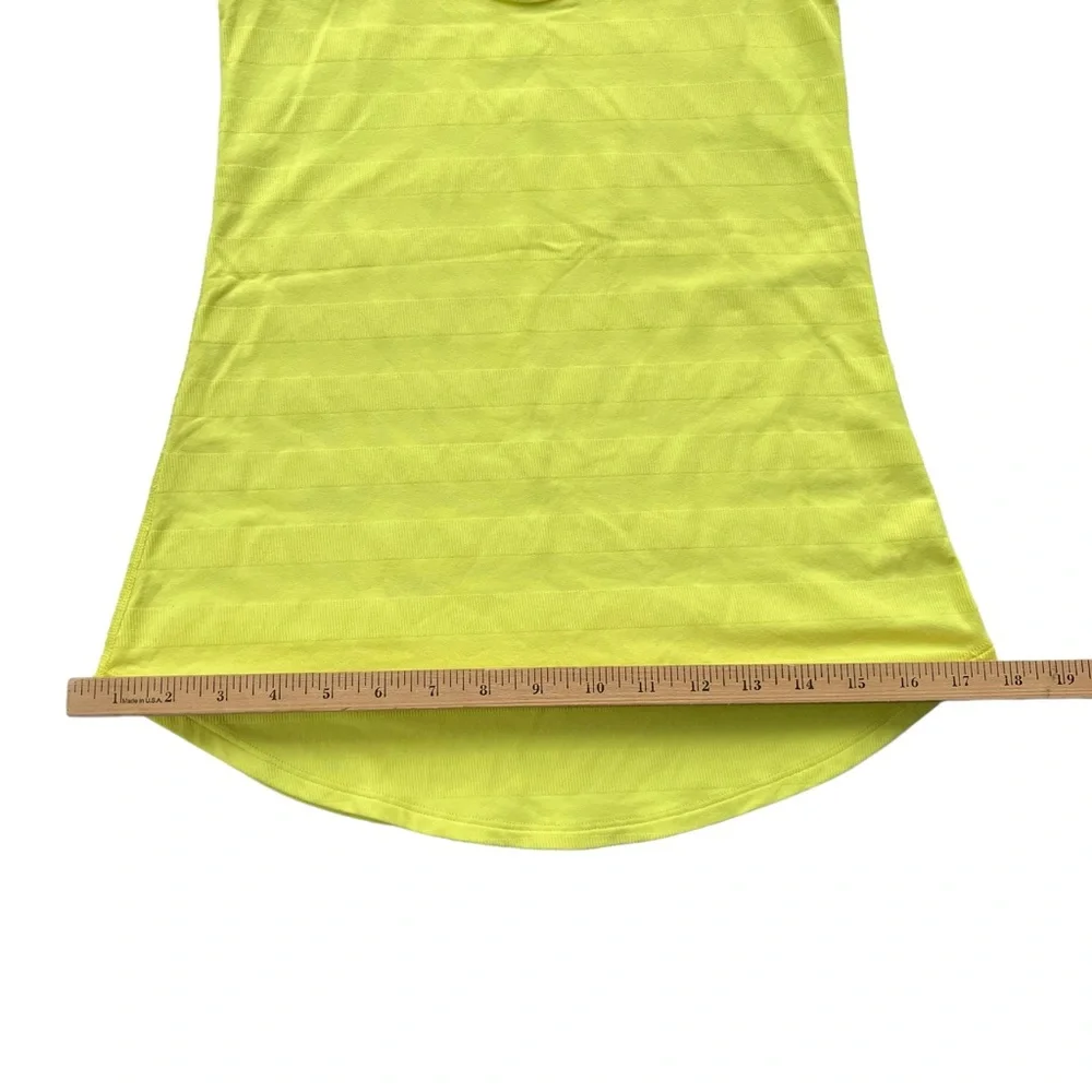Lululemon Womens Clarity Yellow Cool Racerback Striped Ribbed Racerback Tank Top